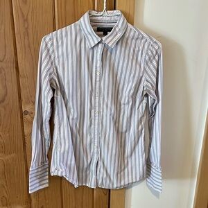 Gray and pink stripe button up shirt